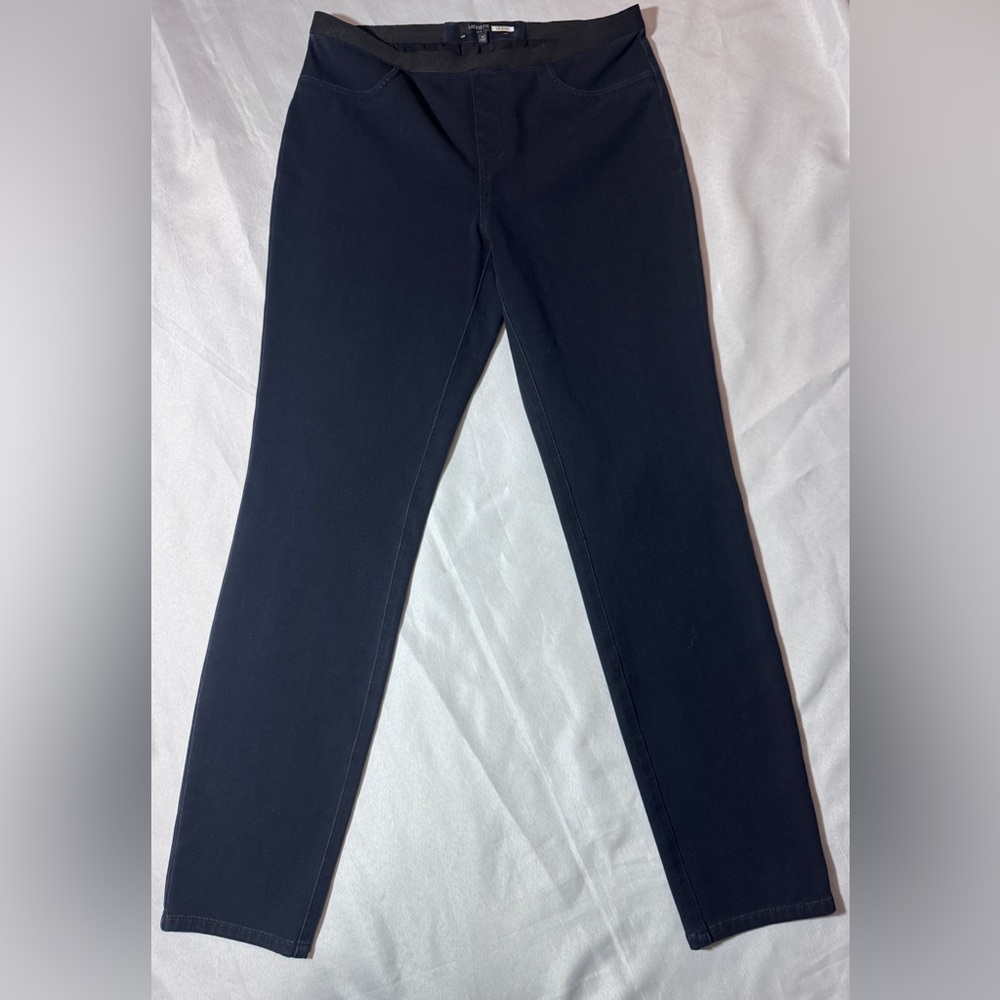 Lafayette 148 Pull-On Stretch Jeans / Jeggings Size Small Rich Blue Textured EUC